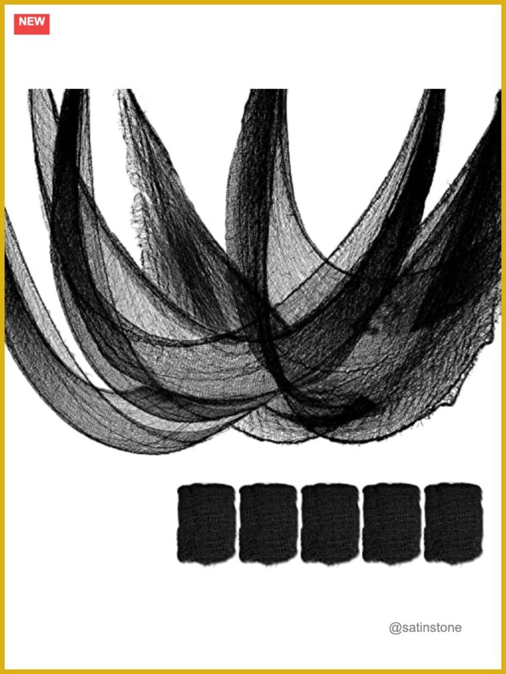 5pc Halloween Gauze Cloth Draping Fabric for Spooky Decor